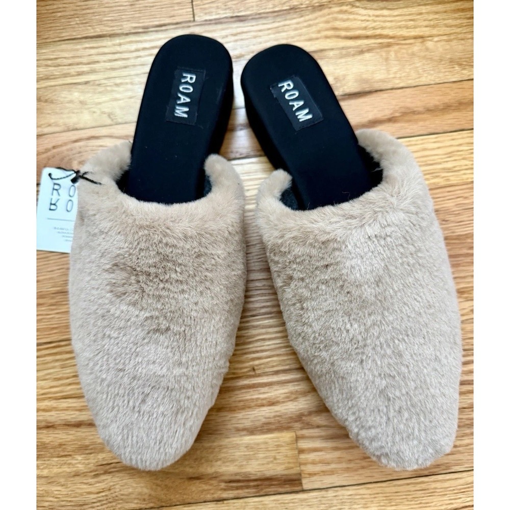 ROAM Luxe Cloud Mule Beige/Cream Heel Faux Fur Fuzzy Size US 7 retails $165 NWT - Picture 6 of 6